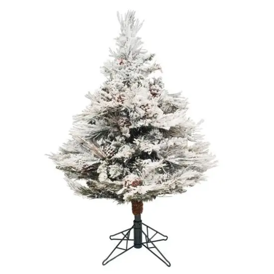 3.5ft. Unlit Flocked Alberta Artificial Christmas Tree {1}