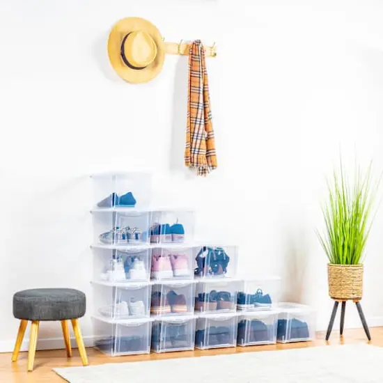 14.5" x 10" x 7.5" Clear Front Opening Storage Case with Lid by Simply Tidy&reg; {5}