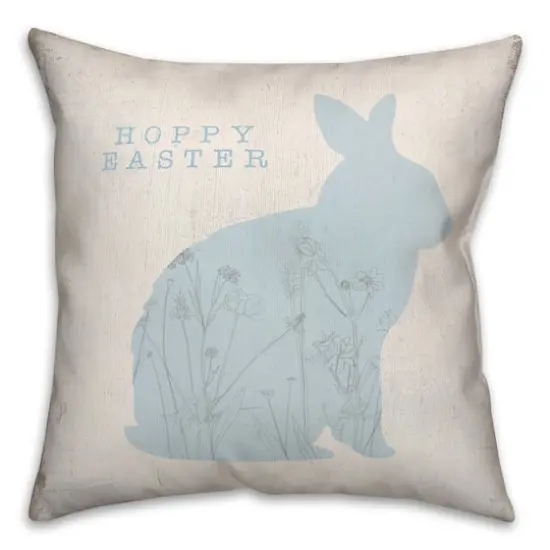 Hoppy Easter Bunny Flowers 18" x 18" Indoor / Outdoor Pillow {3}