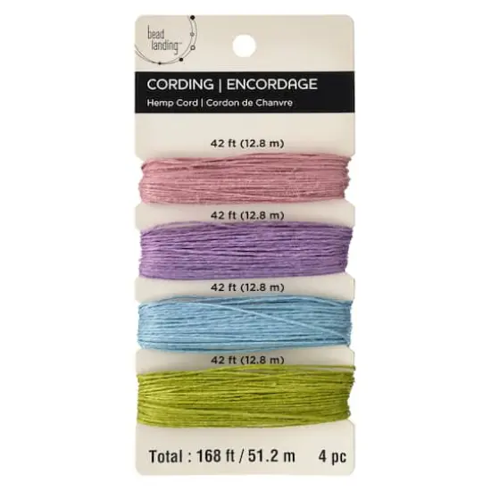 Bead Landing&trade; Natural Hemp Cord, 168 ft. Pink/Lavender/Blue/Green {1}