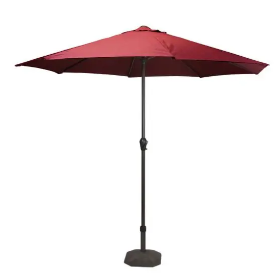 9ft. Burgundy Outdoor Patio Market Umbrella {1}