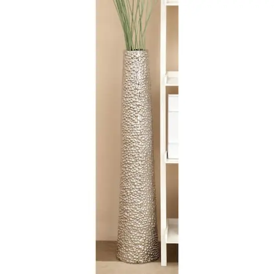 Silver Ceramic Glam Vase, 40" x 8" x 8" {5}