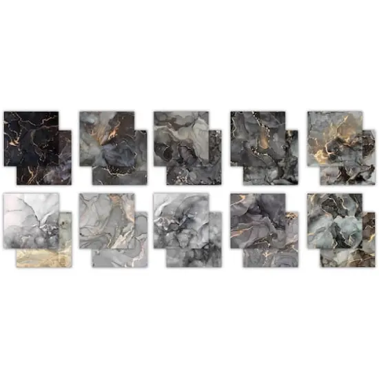 Craft Consortium Ink Drops Monochrome Double-Sided Paper Pad, 12" x 12" {3}