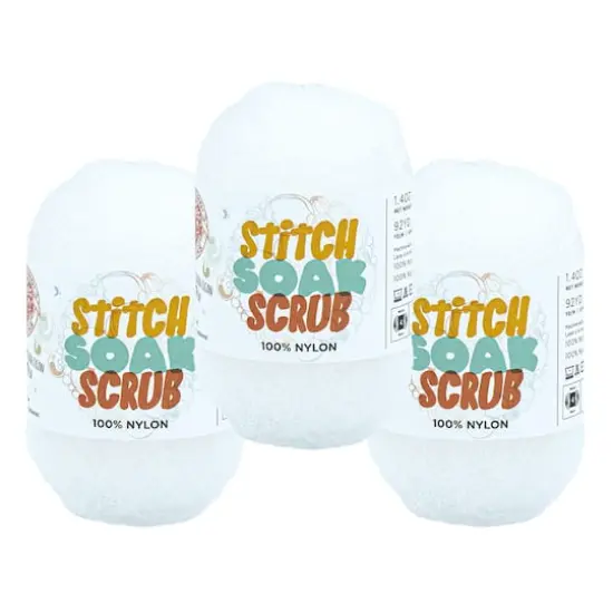 3 Pack Lion Brand&reg; Stitch Soak Scrub Yarn Coconut Milk {1}