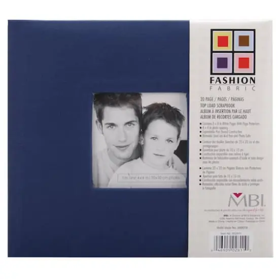 MBI&reg; Blue Fashion Fabric Post Bound Album with Window {1}