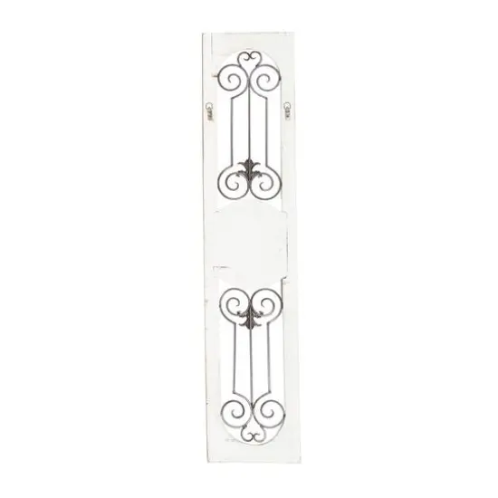 58" White Farmhouse Ornamental Metal & Wood Wall D&eacute;cor {9}