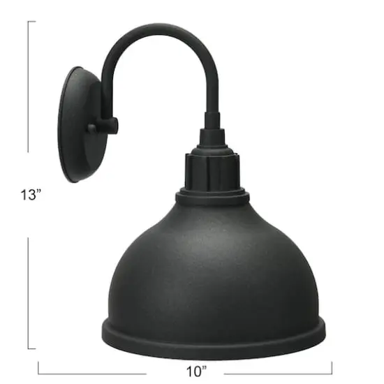 Hello Honey&reg; Robert Stevenson Lighting Landon Distressed Black Metal Outdoor Light with Shade {5}
