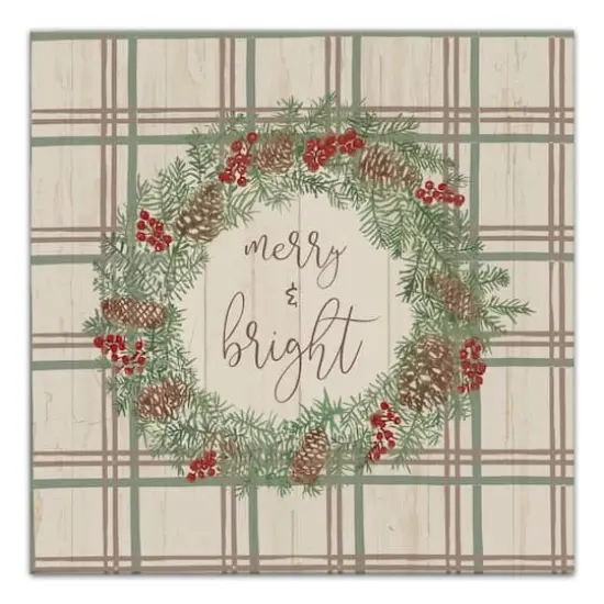 Merry & Bright Plaid Canvas Wall Art {1}