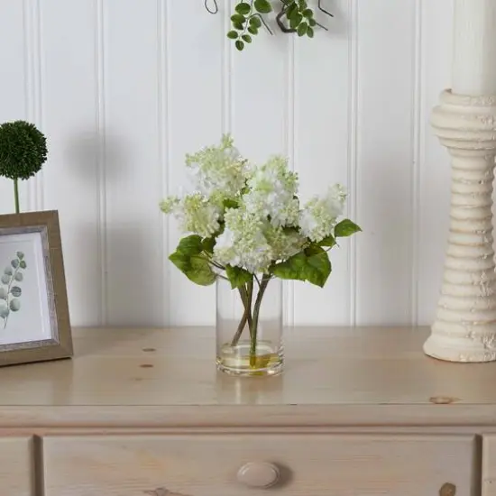 15" Lilac Arrangement in Glass Vase {8}