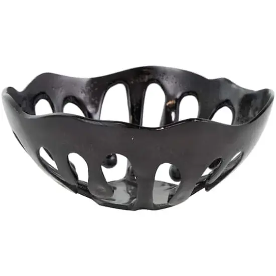 Aluminum Drip Decorative Bowl Set with Open Frame Design Black {6}