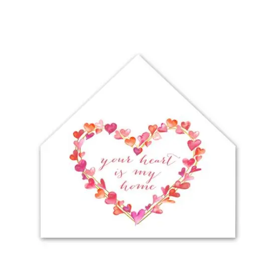 Heart Shaped Wreath House Shaped Canvas {1}