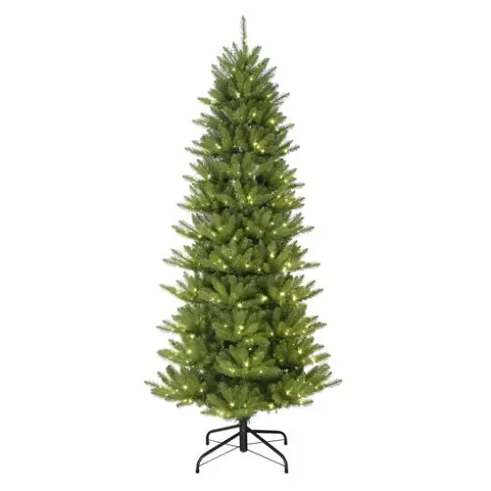7.5ft. Pre-Lit Sure-Lit Pole&reg; Slim Fraser Fir Artificial Christmas Tree, Multicolor LED Lights {1}