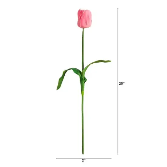25" Pink Tulip Flower Stems, 3ct. {7}