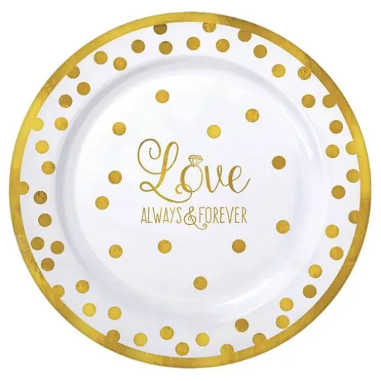 7.5" Love Round Plastic Plates, 20ct. {1}