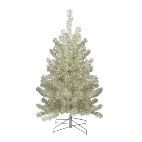 3ft. Unlit Metallic Platinum Tinsel Artificial Christmas Tree {1}