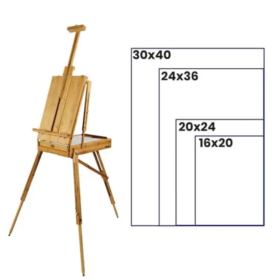 Pacific Arc French Box Bamboo Studio Easel with Storage {6}