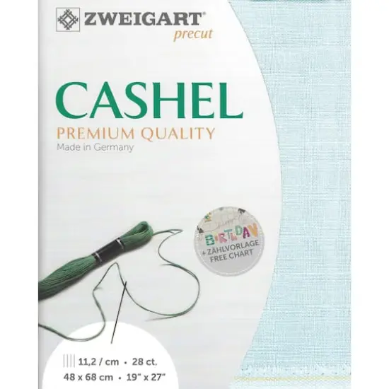 Zweigart&reg; Cashel Precut 28 Count Premium Fabric, 19" x 27" Ice Blue {1}