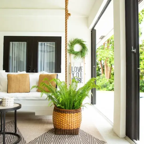 3ft. UV Resistant Artificial Boston Fern Plant with Real Touch Leaves (Indoor/Outdoor) {8}