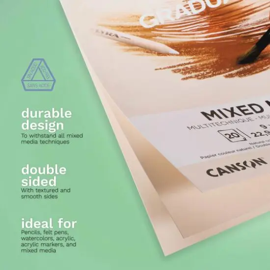 Canson&reg; Graduate Foldover Natural Toned Mixed Media Pad, 9" x 12" {3}