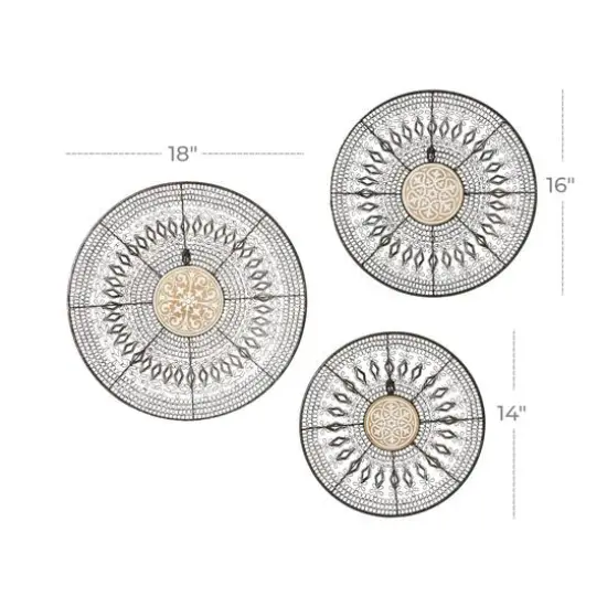 Black & Gold Eclectic Wall D&eacute;cor Set 14", 16" & 18" {6}