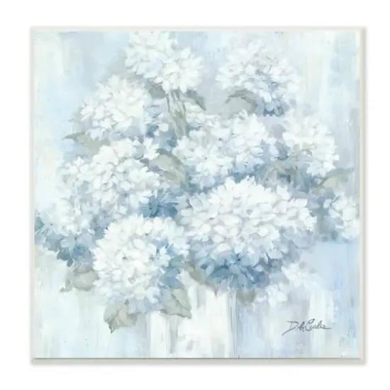Stupell Industries Soft Blue Hydrangea Painting Blooming Flower Petals,12" x 12" {1}