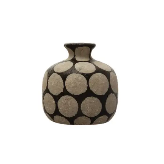 Hello Honey&reg; Terracotta Vase with Wax Relief Dots Natural with Natural Dots {2}