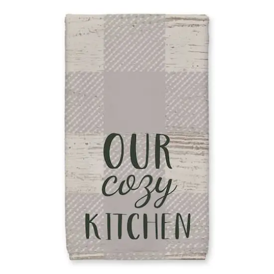 Our Cozy Kitchen Gray Check Tea Towel - Set of 2 {3}