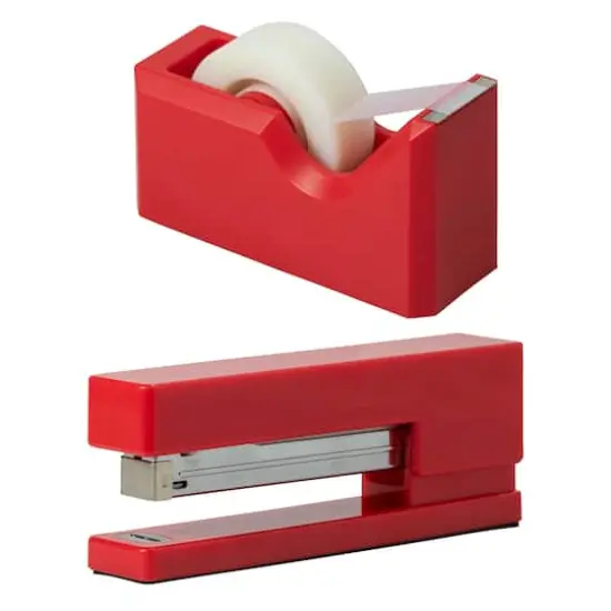 JAM Paper Stapler & Tape Dispenser Set Red {1}