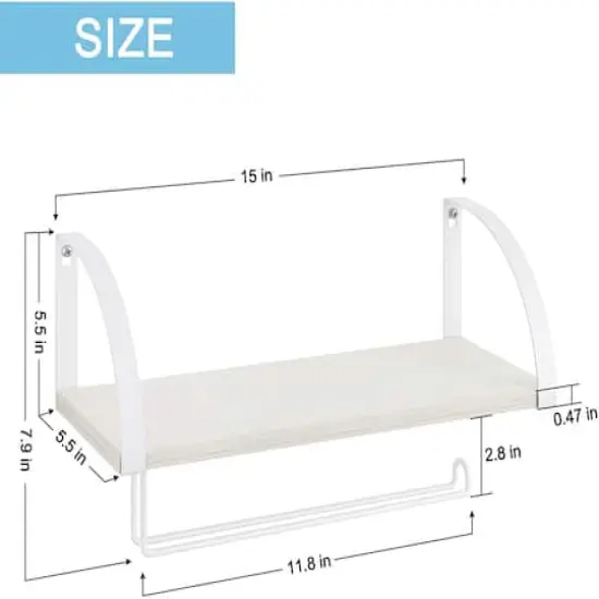 NEX&trade; 15" Wall-Mounted Paper Towel Holder with Shelf White {4}