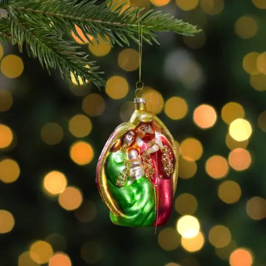 Holy Family Glass Nativity Ornament {7}