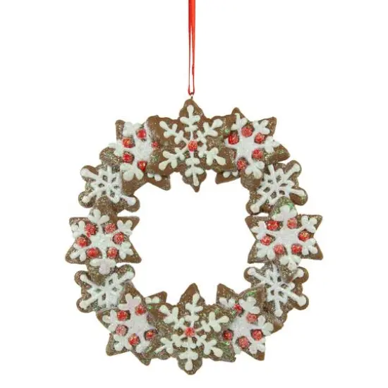 5" Gingerbread Snowflake Wreath Ornament {5}