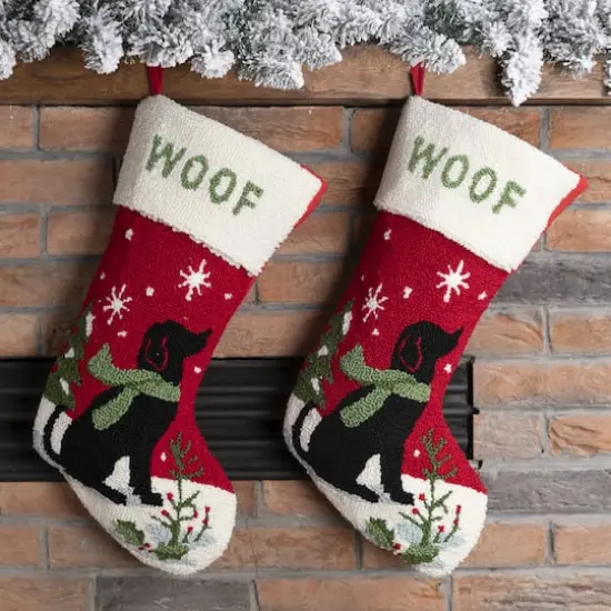 Glitzhome&reg; 20" Dog Hooked Stockings, 2ct. {3}