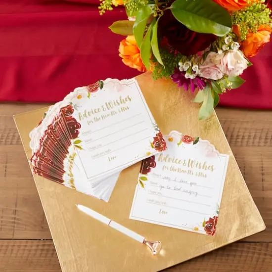 Kate Aspen&reg; Burgundy Blush Wedding Advice Cards, 50ct. {6}