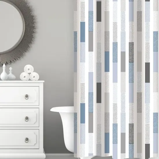 Bath Bliss Staggered Design Shower Curtain {3}