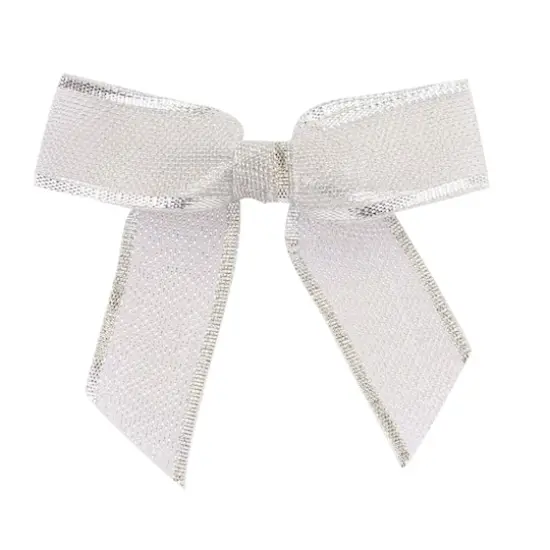 Reliant 2" Metallic Mesh Twist Tie Bows, 100ct. Silver {1}