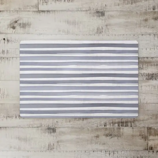 Watercolor Stripes Floor Mat Blue/White {3}
