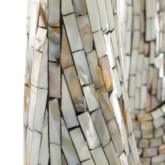 29" Gray Mother of Pearl Abstract Sculpture {5}