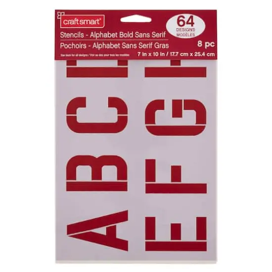 Alphabet Bold Sans Serif Stencils, 7" x 10" by Craft Smart&reg; {3}