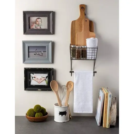 DII&reg; Small Farmhouse Towel Rack Black {4}