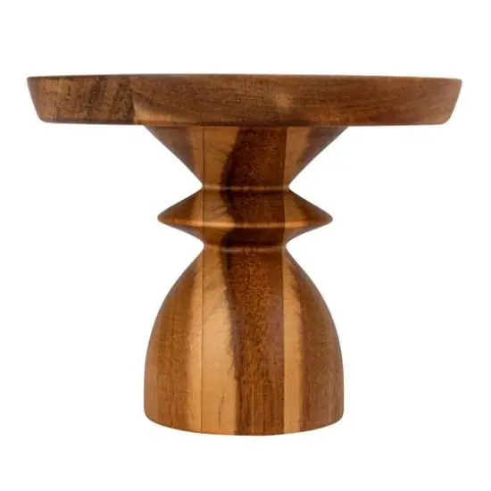 Hello Honey&reg; 5.75" White & Natural Acacia Wood Enhanced Stoneware Serving Set {7}