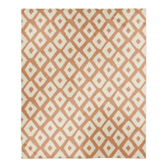 Terracotta Brush Diamonds 50" x 60" Sherpa Fleece Blanket {1}
