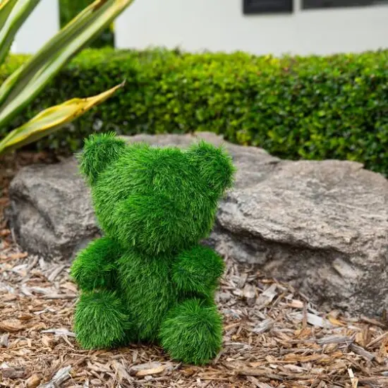 14in. UV Resistant Artificial Grass Garden Plush Topiary Bear (Indoor/Outdoor) {8}