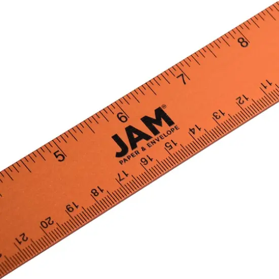 JAM Paper Metallic Stainless Steel Rulers, 12ct. Orange {5}