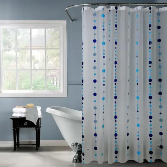 Bath Bliss Blue Chandelier Design Shower Curtain {3}