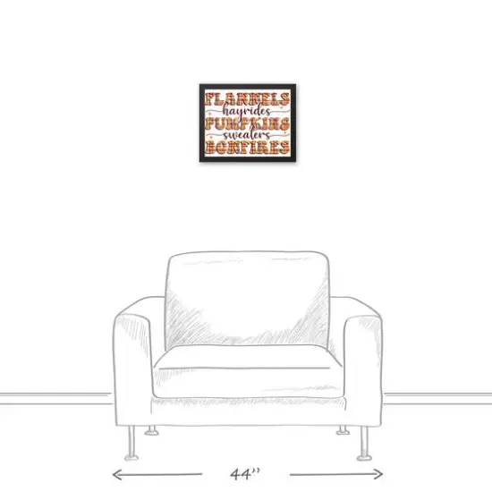 Retro Plaid Typography 15.73" x 12.73" Black Framed Canvas {4}