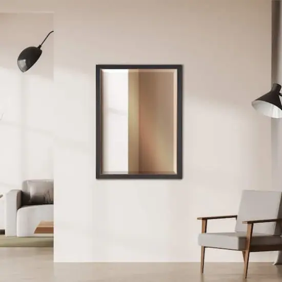 Head West Bronze Stainless Steel Beveled 30" x 40" Framed Accent Vanity Mirror {1}