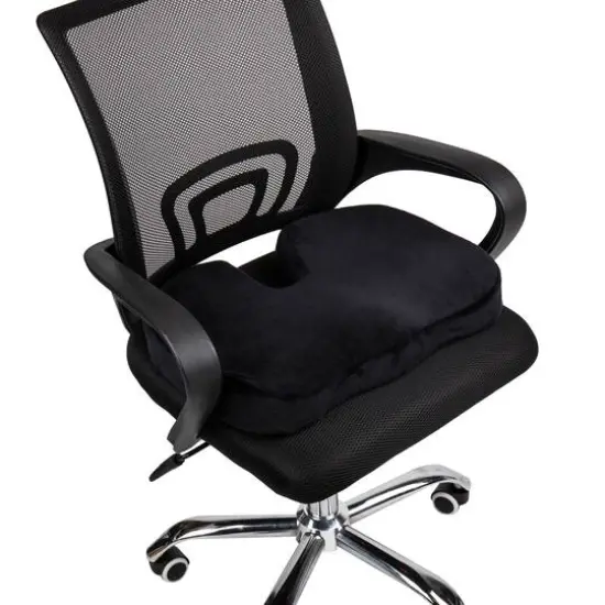 Mind Reader 18" Black Back Relief Memory Foam Seat Cushion {7}