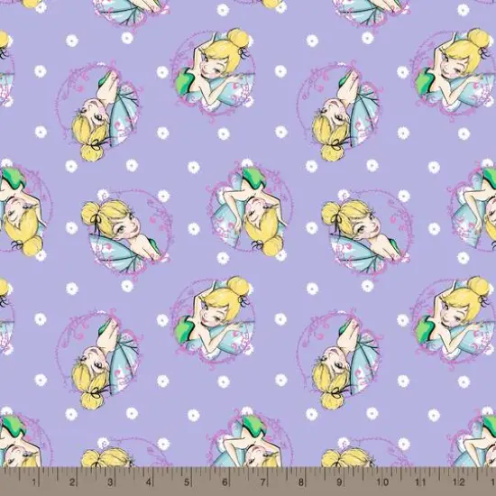 Disney&reg; Tink Fashion Lavender Tinkerbell Toss Cotton Fabric {3}