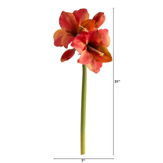 Orange Amaryllis Artificial Flower Stem, 3ct. {3}