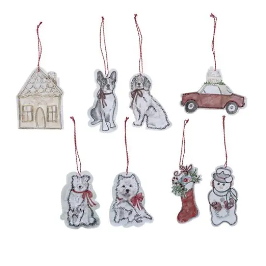 Hello Honey&reg; Embroidered Handmade Holiday Icons Recycled Paper Ornament Set {1}